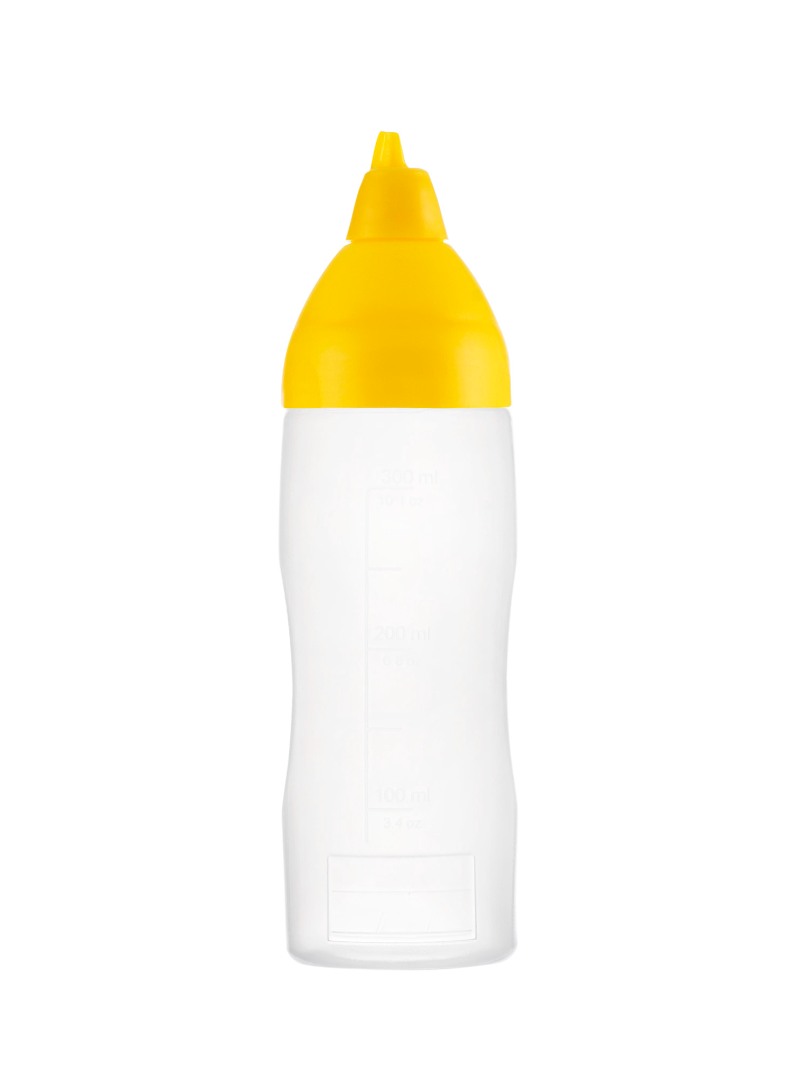 Mērču pudele-dozators dzeltens 350 ml