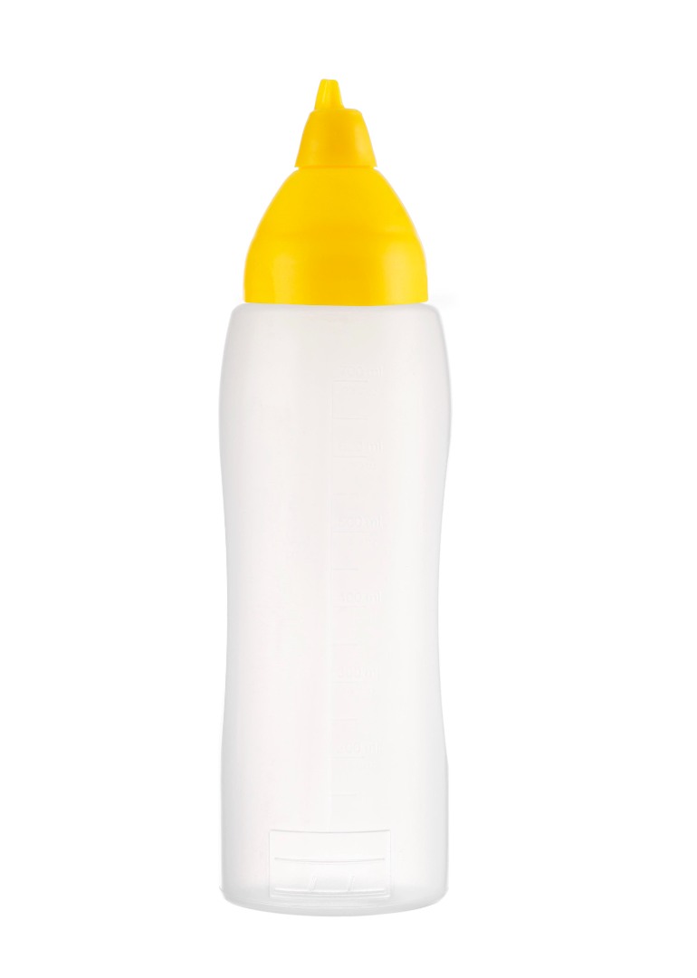 Mērču pudele-dozators dzeltens 750 ml